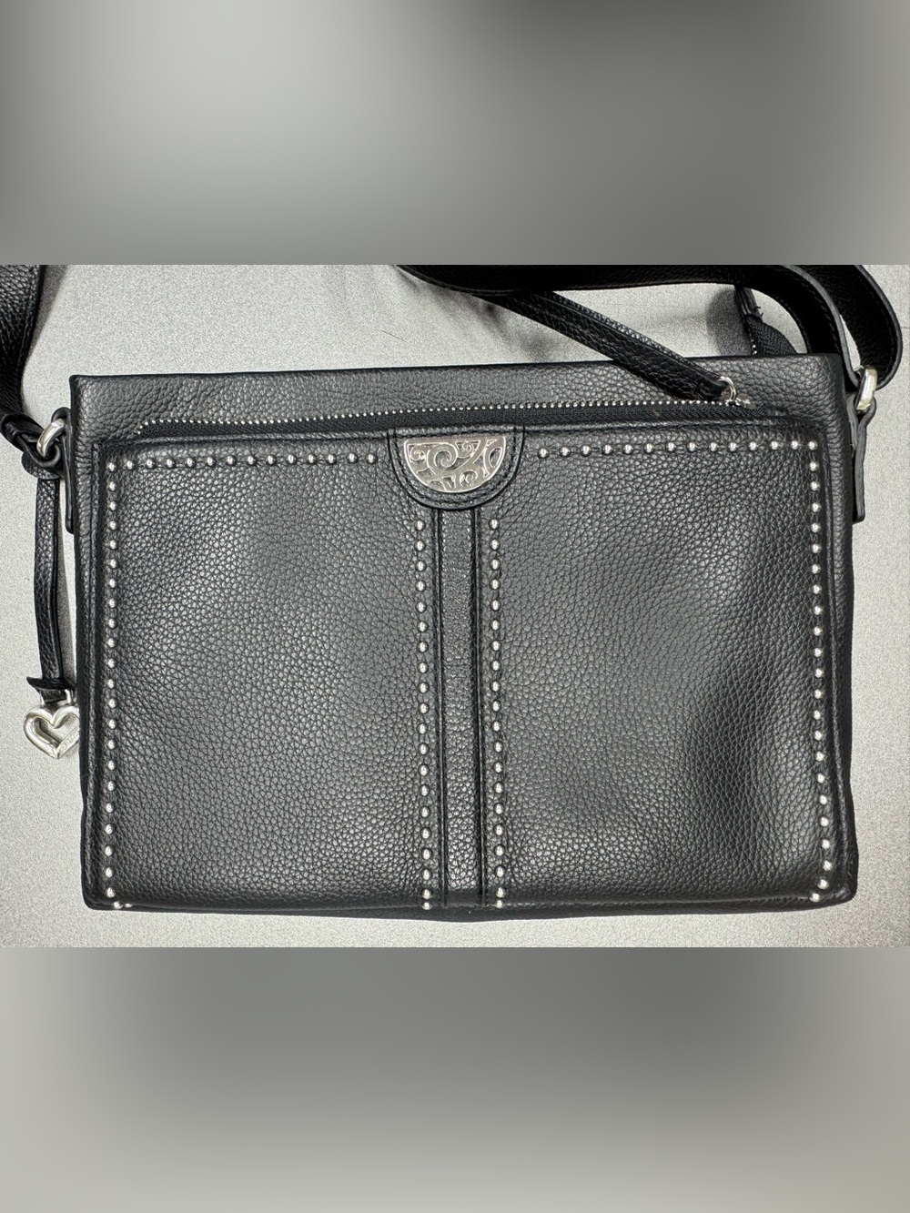 Brighton Jagger Pretty Tough Black Leather Studded Crossbody - Picture 13 of 13